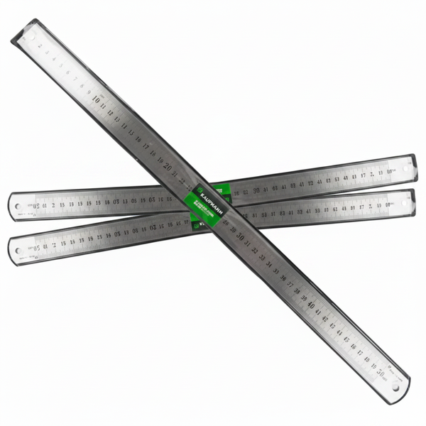 Kaufmann Steel Ruler 600mm - Precision Measuring Tool for DIY &amp; - 2 Pack