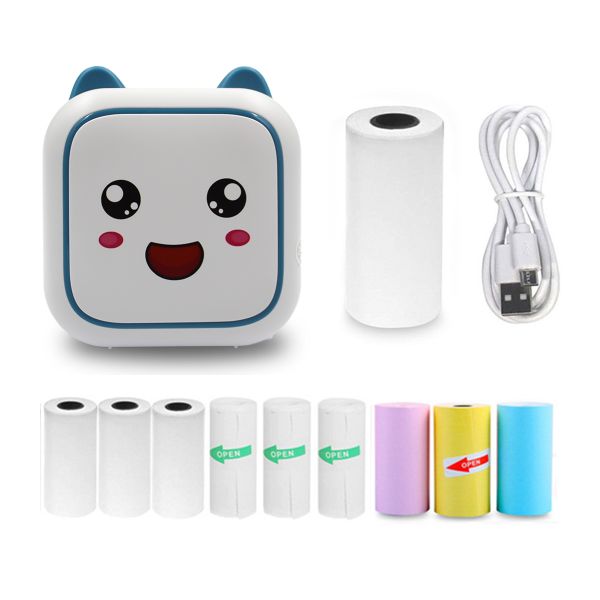 Uuname Portable BT Mini Thermal Printer with 9 Rolls Thermal Paper - C26M9