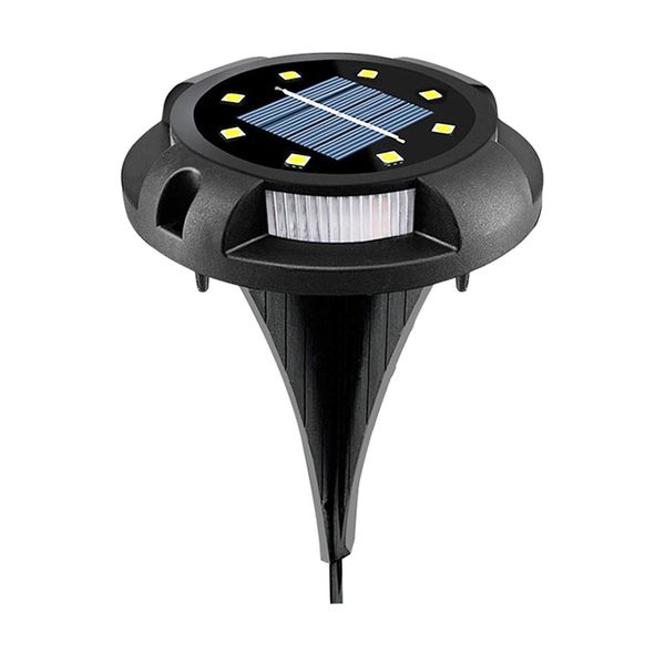Solar In-Ground Pathway 8 LED Disk Lights Solar Powered Waterproof Light