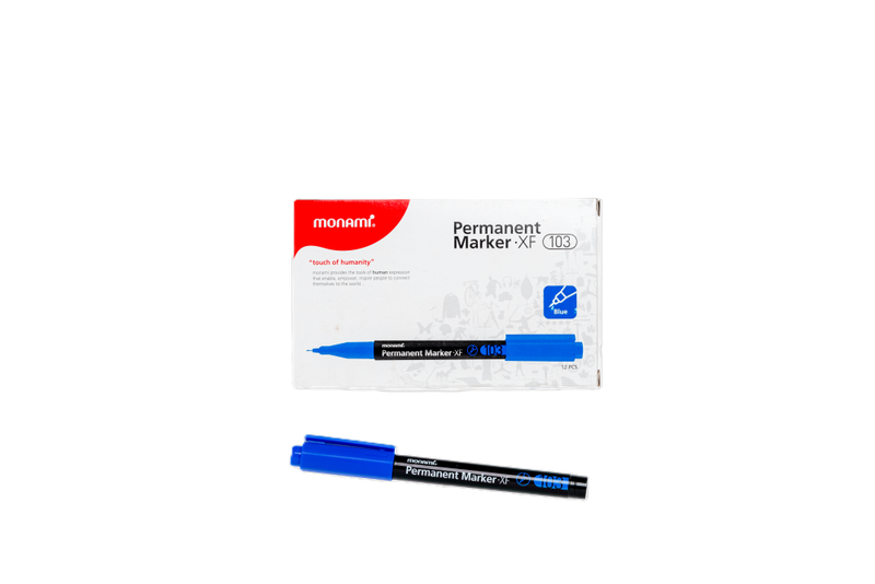MONAMI SigmaFlo Permanent Markers XF 103 Extra Fine Box 12's in Blue