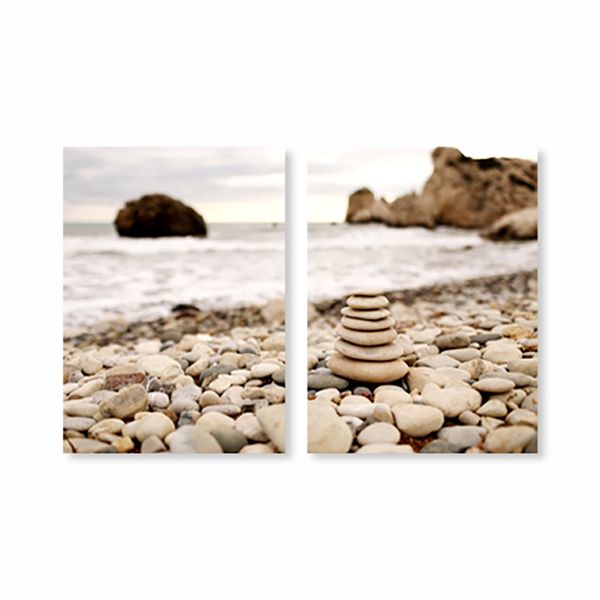 Canvas Wall Art - Pebbles - Set of 2 - 119cm x 84cm