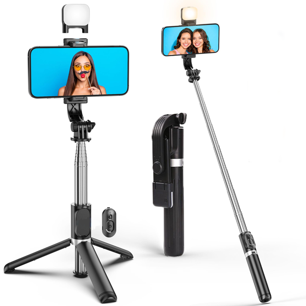 170cm selfie stick Phone tripod with Detachable Remote and Fill Light