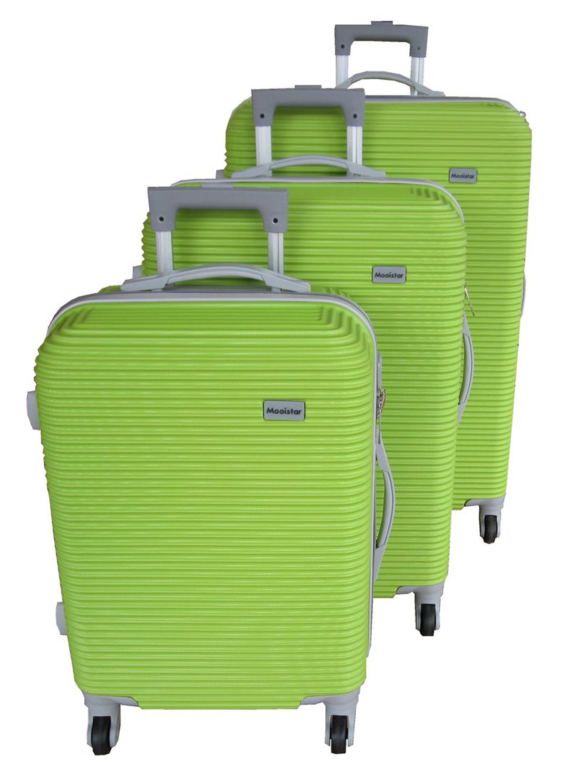 3 Piece Hard Outer Shell Light Luggage Set - Bright Lime Green | Shop ...