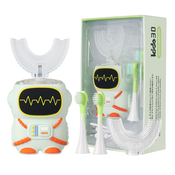 Kids U Shaped Electric Toothbrush with 4 brush heads, IPX7 Waterproof