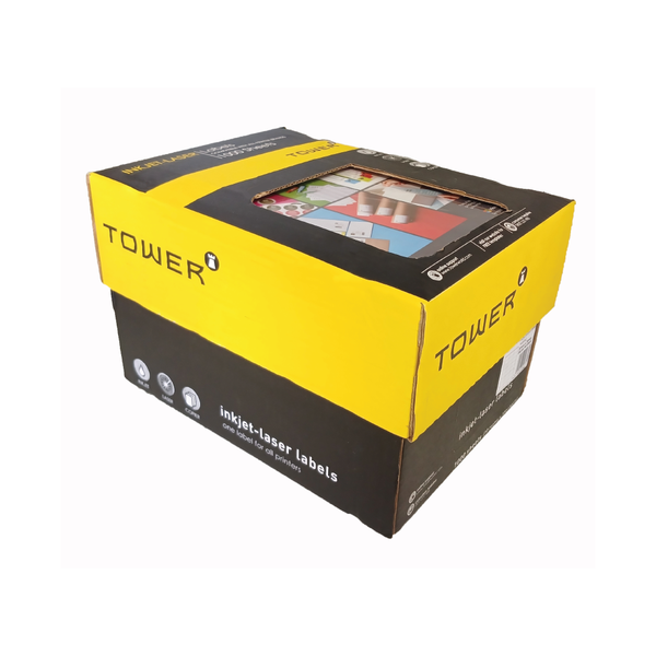 Tower W105 Multi Purpose Inkjet-Laser Labels - Box of 1000 Sheets