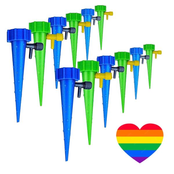 Garden Automatic Drip Irrigation Stakes &amp; Heart Sticker Set of 12 (14cm)