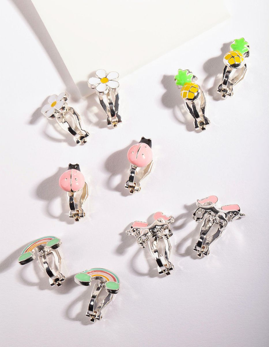Kids Silver Unicorn Clip On Earring 5Pack Shop Today. Get it