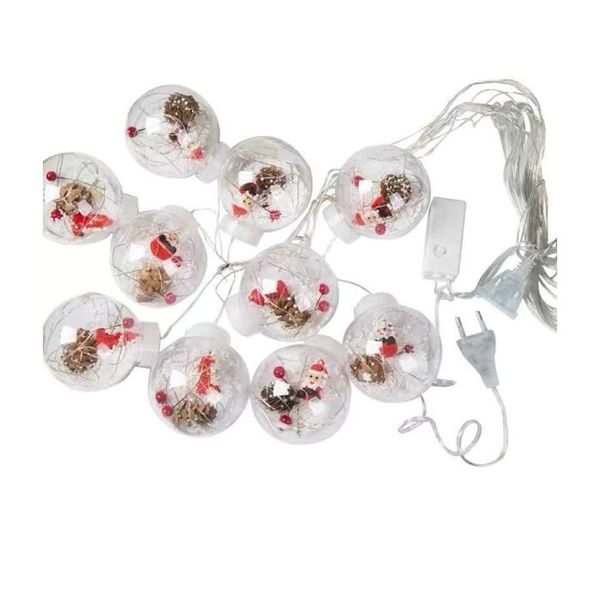 3-Meter Multicolor Curtain Light with 10 Ornament Balls