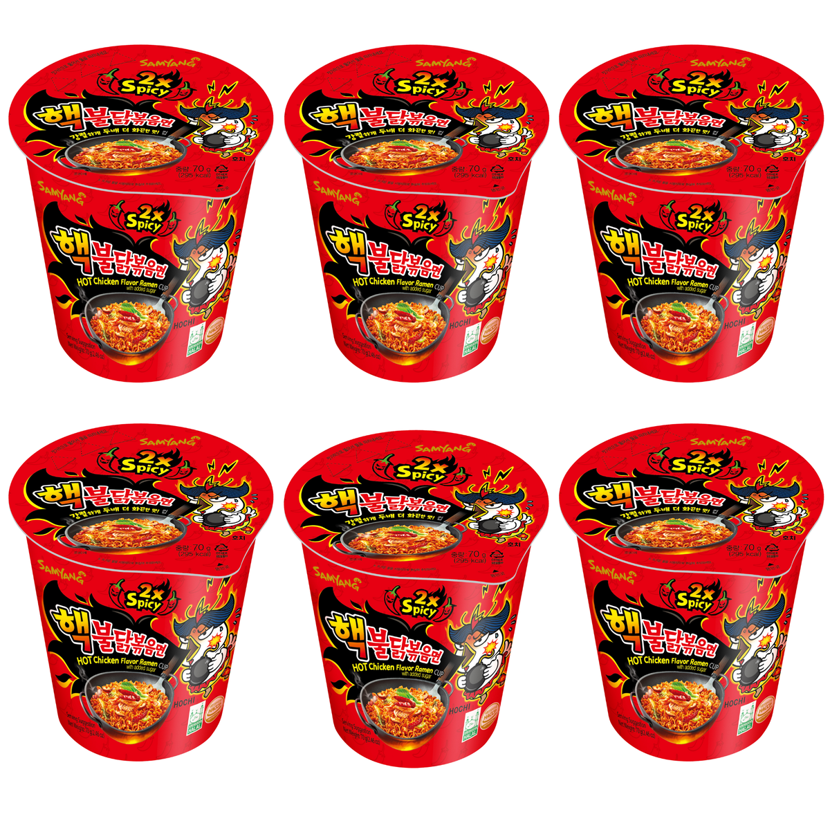 Samyang Authentic Buldak Hot Chicken Noodle Extra Spicy Cup 70g - 6 ...