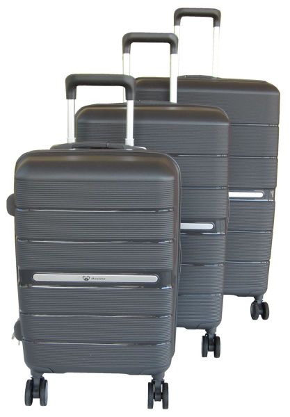 Mooistar Unbreakable Travel Luggage 3 Piece Suitcases Spinner - Grey