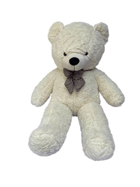 TANOTIB Cuddly Plush Teddy Bear with a Bowtie Giant - 130cm - Ivory White