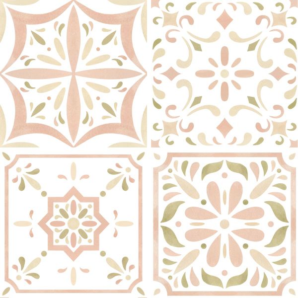 Blush Moroccan Tile Wall Stickers