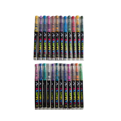 24 Graffiti Paint Markers 0.5-5mm thickness Art&Crafts Scrapbook Hobby Gift Image