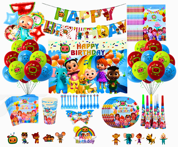 Cocomelon Birthday Party Supplies - Decorations - Pack of 167 Pieces - DIY