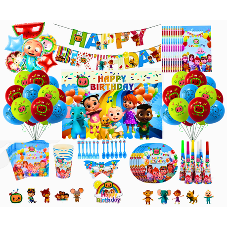 CoComelon Party Supplies | CoComelon Birthday Party Supplies | CoComelon  Backdrop | CoComelon Party Decorations Girls Boys 1st 2nd Backdrop,  Balloons
