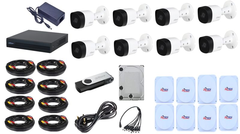 Dahua 8CH Bullet Kit With Junction Box and 1TB Hard+ Flash Drive