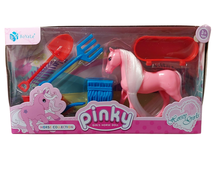 Girl's Horses Doll with Stable Equipment