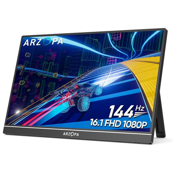 ARZOPA 16.1" Portable Gaming Monitor 144hz 1080P with Stand - Z1FC