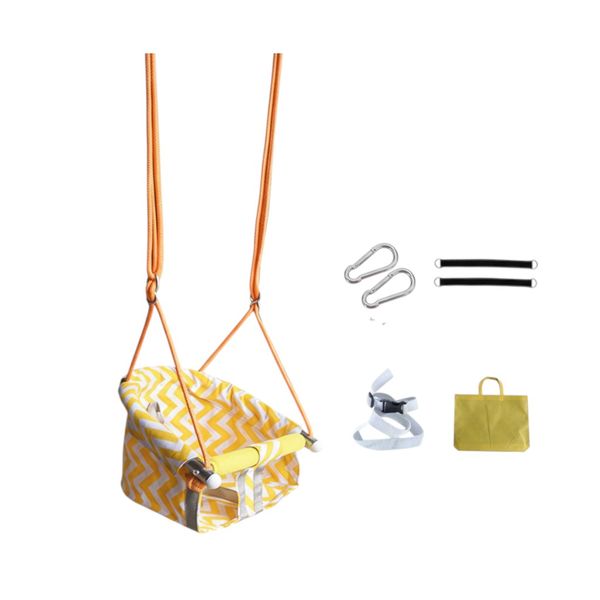 Baby Hanging Swing Seat with Safety Harness, Adjustable Ropes &amp; Carry Bag