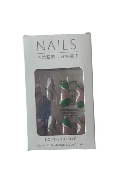 BZ1219Handmade Press-on Nails Small Size &amp; Color All-in One- 24Piece