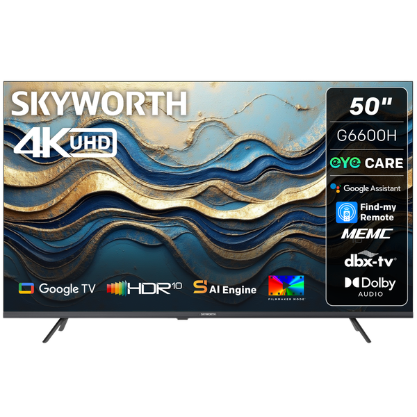 Skyworth 50" G6600H 4K UHD Google Smart Tv with Eye Care
