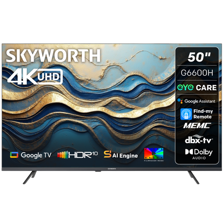Skyworth 50" G6600H 4K UHD Google Smart Tv with Eye Care Image