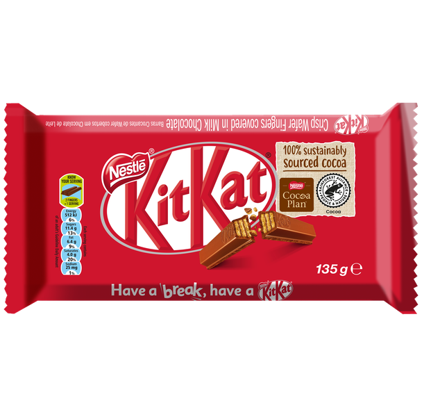 NESTLÉ KITKAT 11 Finger Milk Chocolate, 135g Slab