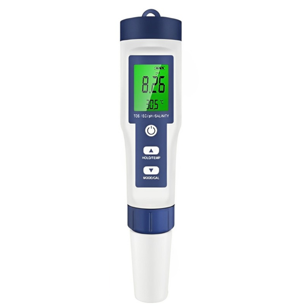 5-in-1 Portable Digital PH/EC/TDS Water Meter Water Quality Testing Meter