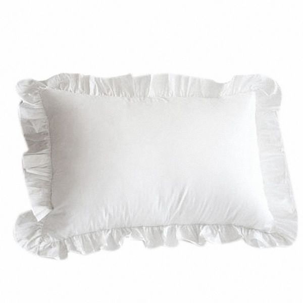 100% Cotton Ruffle Pillowcase Ruffled Pillow Cover White Pillow Case