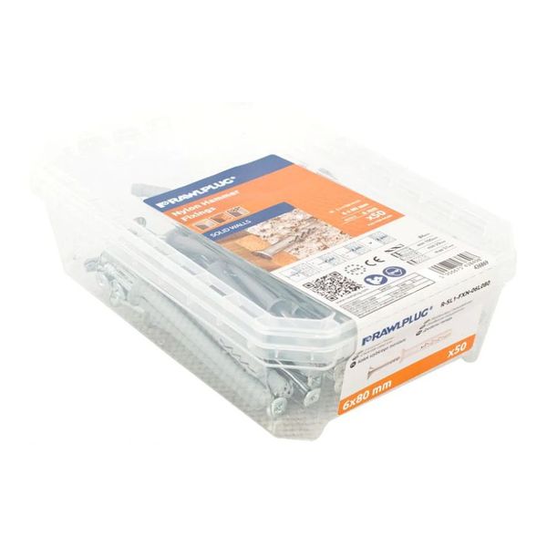 RawlPlug - Nylon Hammer Fixings - 6x80mm - Solid Walls (50)