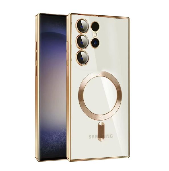 MagSafe Clear Case Compatible with Samsung S23 Ultra -Gold