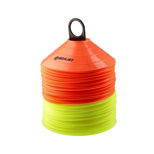 Medalist Disc Cones for Agility Training - 50 Pack - Orange / Yellow