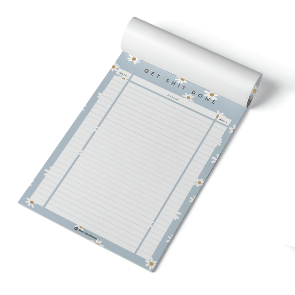 A4 To Do List Writing Pad - Blue Daisies