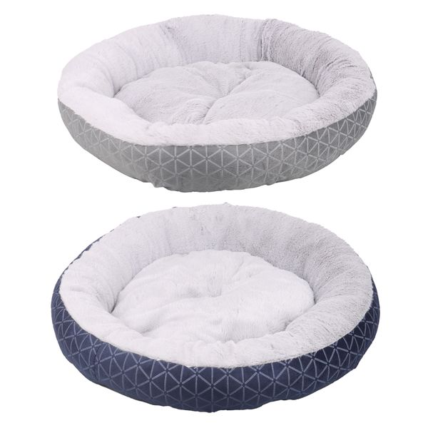 Dog Bed Cat Bed Donut Round Warm Pet Bed 2 Piece Set