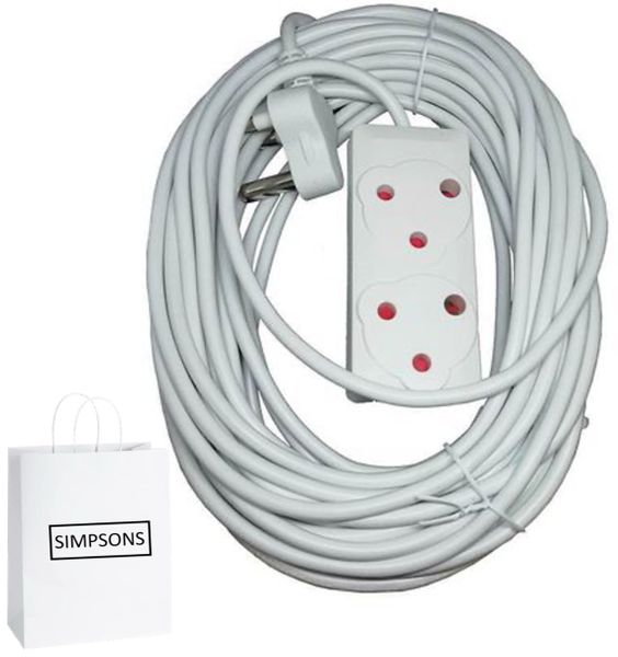 Multi Socket- Outlet 15M Max Power Extension Cord &amp; Simpsons Bag