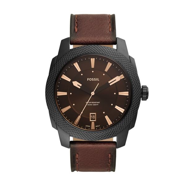 Fossil Machine Men Black Stainless Steel Watch-FS5972
