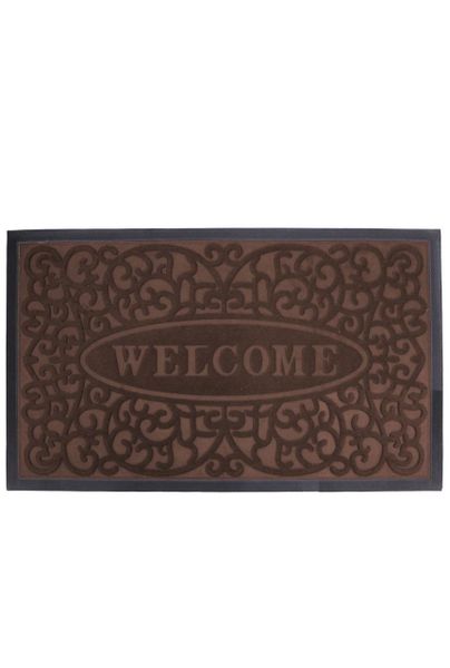 Dream World Embossed Pile Non-Slip Welcome Mat - Red