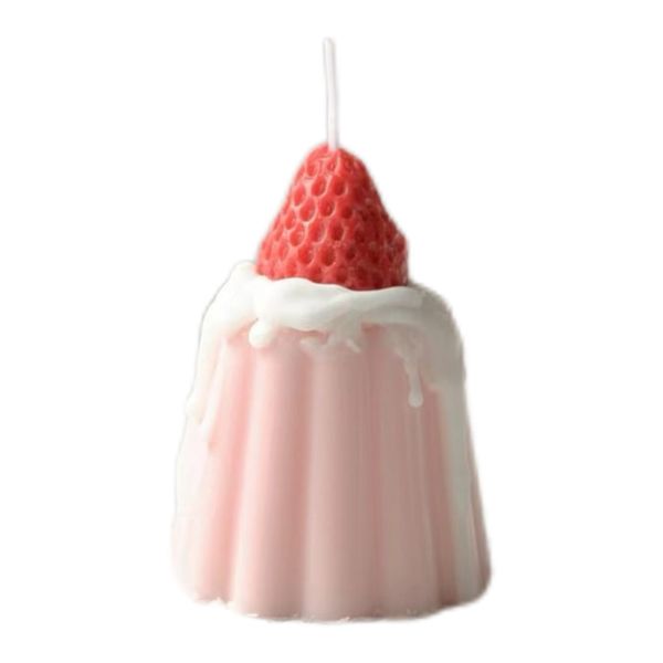 Realistic Strawberry and Cream Cake-shaped Scented Candle