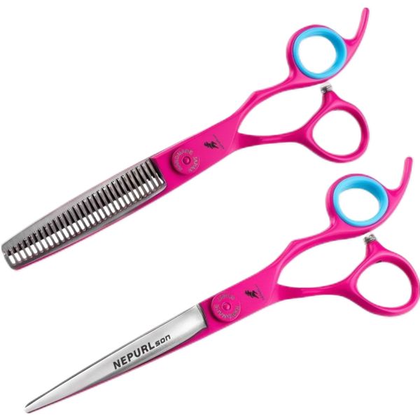 6Inch Pink Hair Cutting Scissors, Stainless Steel Thinning Scissors