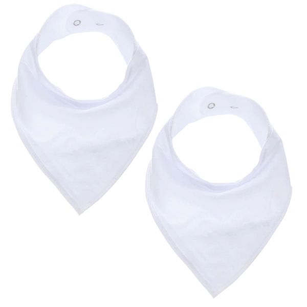 GingerBaby - Luxury Bandana Dribble Bib - White - 2 Pack