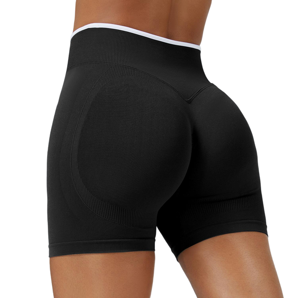 Women's Seamless Color-Blocked Yoga Shorts - Quick-Drying and Breathable