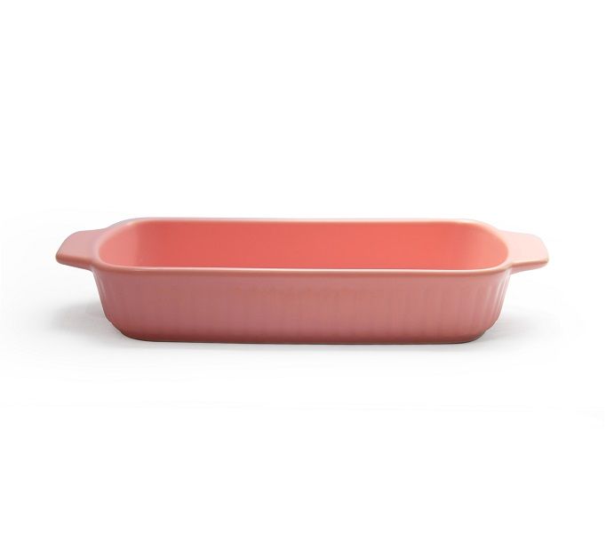 Fine Living Rectangular Ceramic Dish - Pink