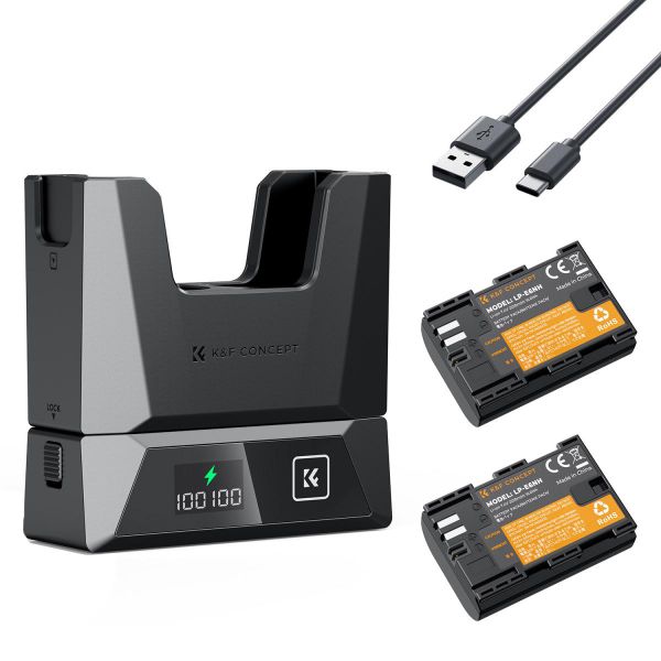 K&amp;F LP-E6NH Kit for Canon - 2 Batteries &amp; 18W Fast Dual Charger | KF28.0088