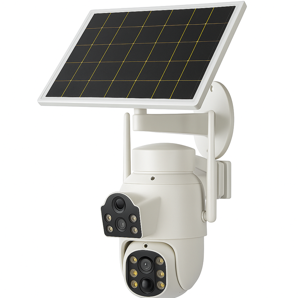 Dual Lens Solar Camera - Pan-Tilt, WiFi, No Wiring , App Control