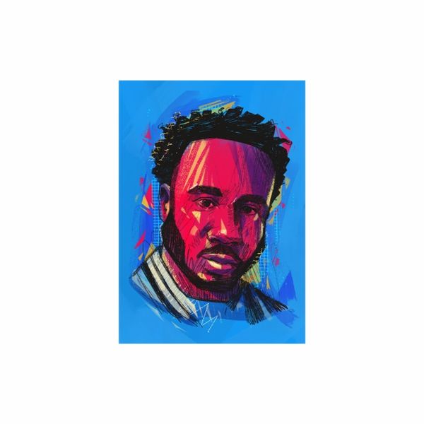 Blue Abstract Paintin gof Rapper - A1 poster