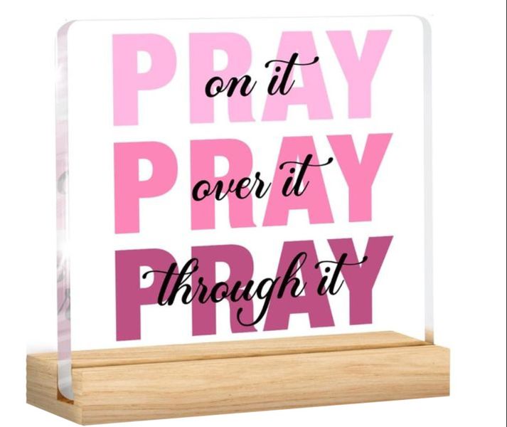 Pink Inspirational Decor Office Desk Accessories Sign, Pink Dorm Room Decor