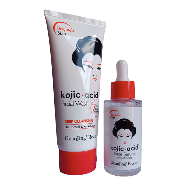 Kojic Acid Facial Wash and Face Serum for 7 Days Skin Brightening COMBO
