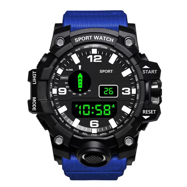 Waterproof Night Light Sports Watch-Dark Blue