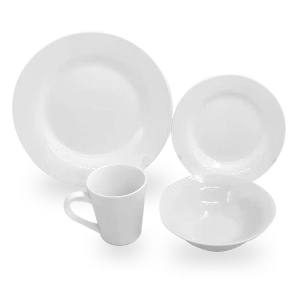 Businerg 16 Piece Porcelain Dinner Set - White