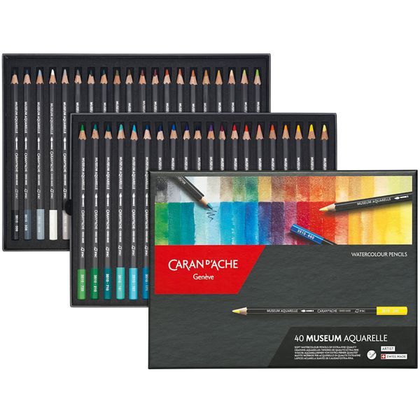 Caran D'Ache Museum Aquarelle coloured pencils, 40 pencil set